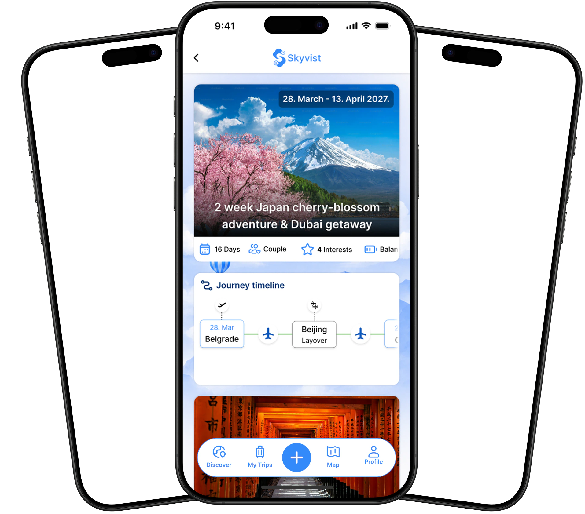 Skyvist mobile travel planner